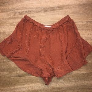 Burnt Orange Cheetah Pattern Shorts
